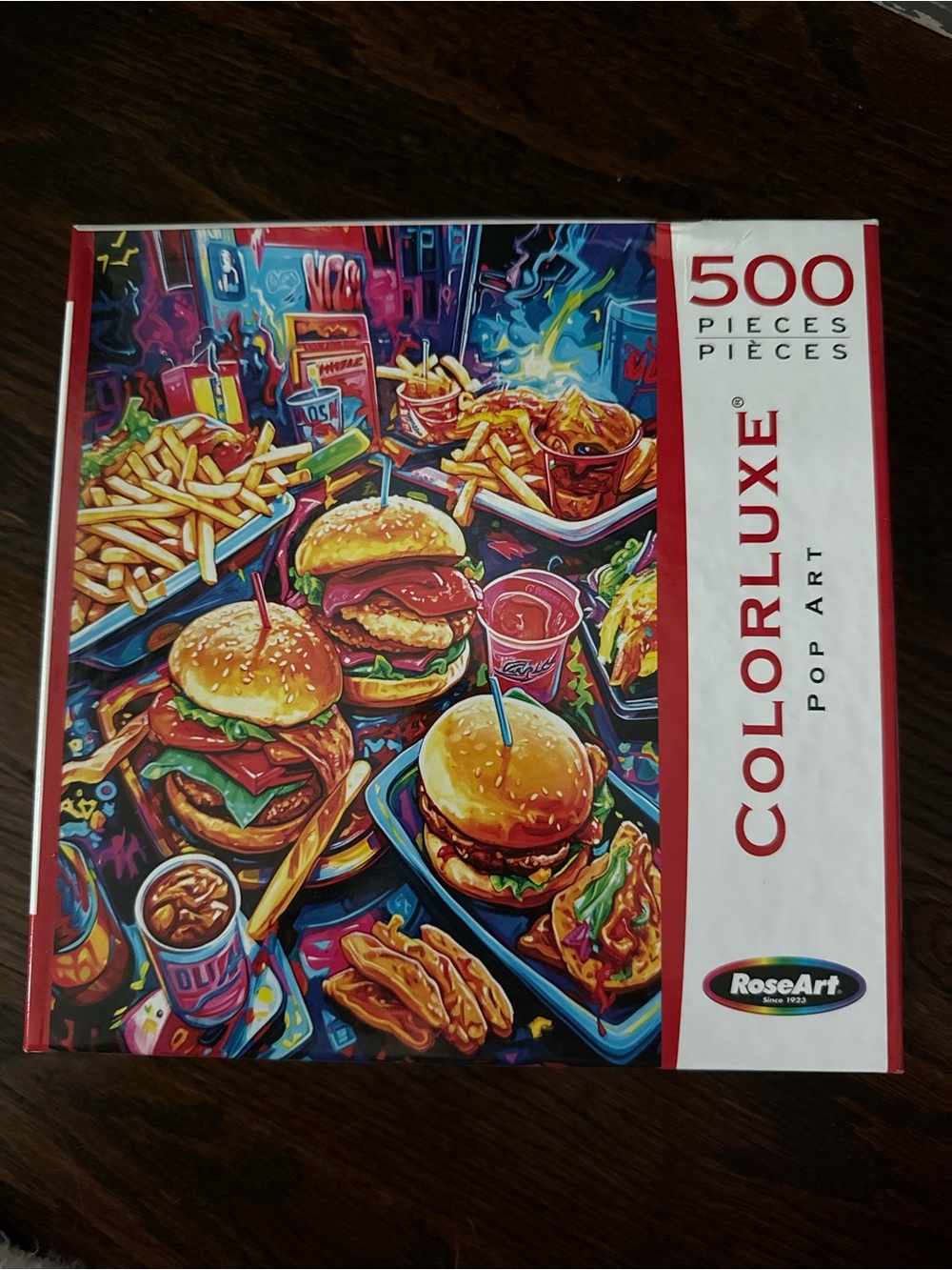 Colorluxe Pop Art 500-Piece Jigsaw Puzzle - Colorful Burger Scene